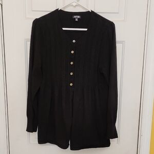 Apt. 9 Black Button-Up Cardigan